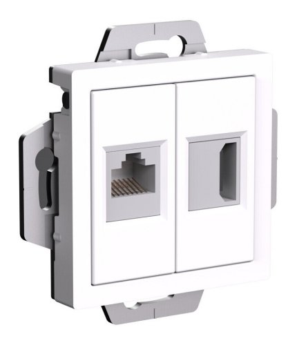 Розетка HDMI+RJ45 без рамки Systeme Electric AtlasDesign 2-м белый фото Розетка HDMI+RJ45 без рамки Systeme Electric AtlasDesign 2-м белый картинка